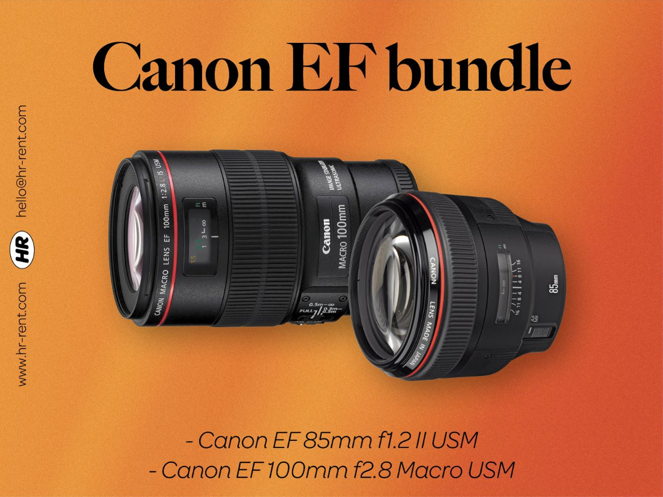 Canon ef 100mm f2.8 macro + ef 85 f1.2 ii lens (canon 100 macro + 85 lenses)