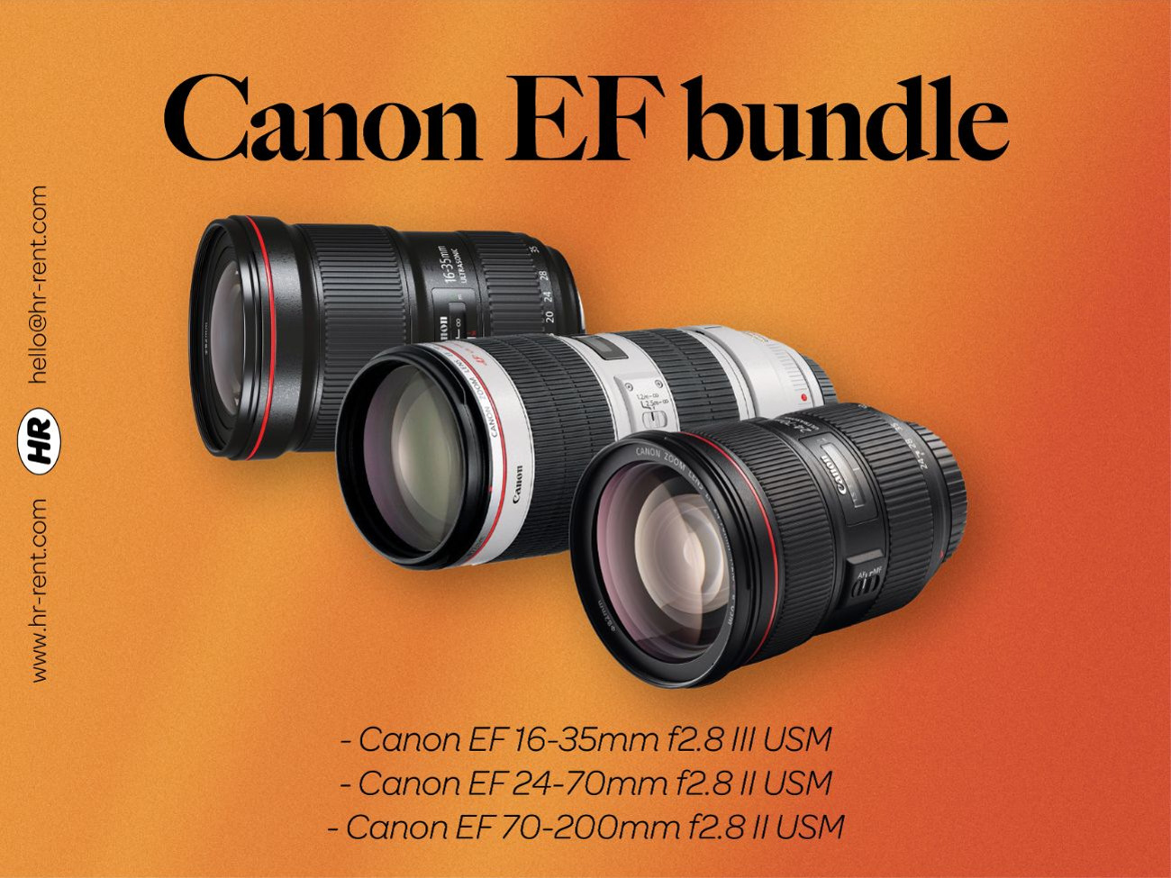 Canon ef 16-35mm f2.8 + 24-70mm f2.8 ii + 70-200 f2.8 ii lenses (canon 16-35 24-70 70-200)