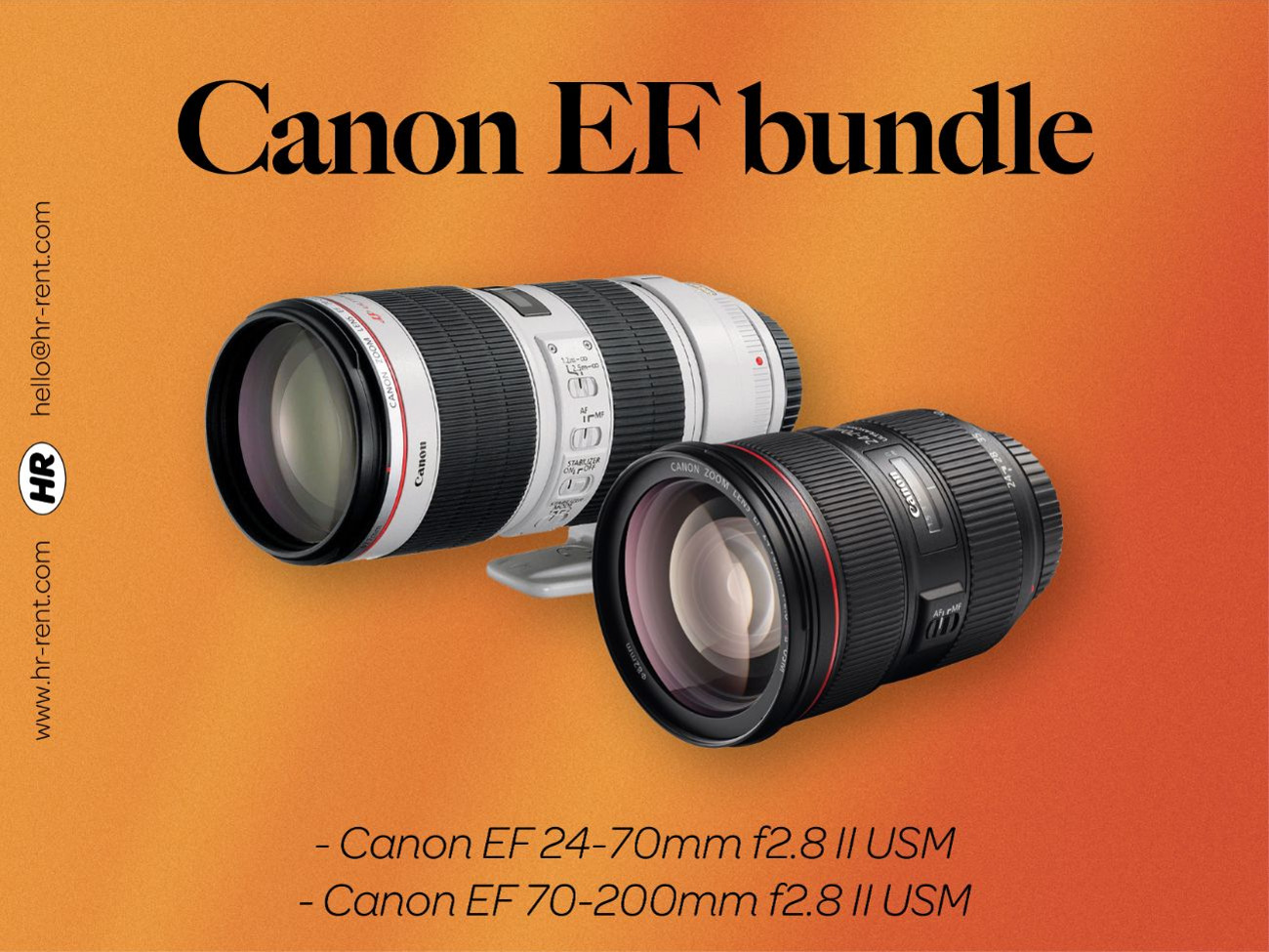 Canon ef 24-70mm f2.8 ii + 70-200 f2.8 ii lens (canon 24-70 + canon 70-200)
