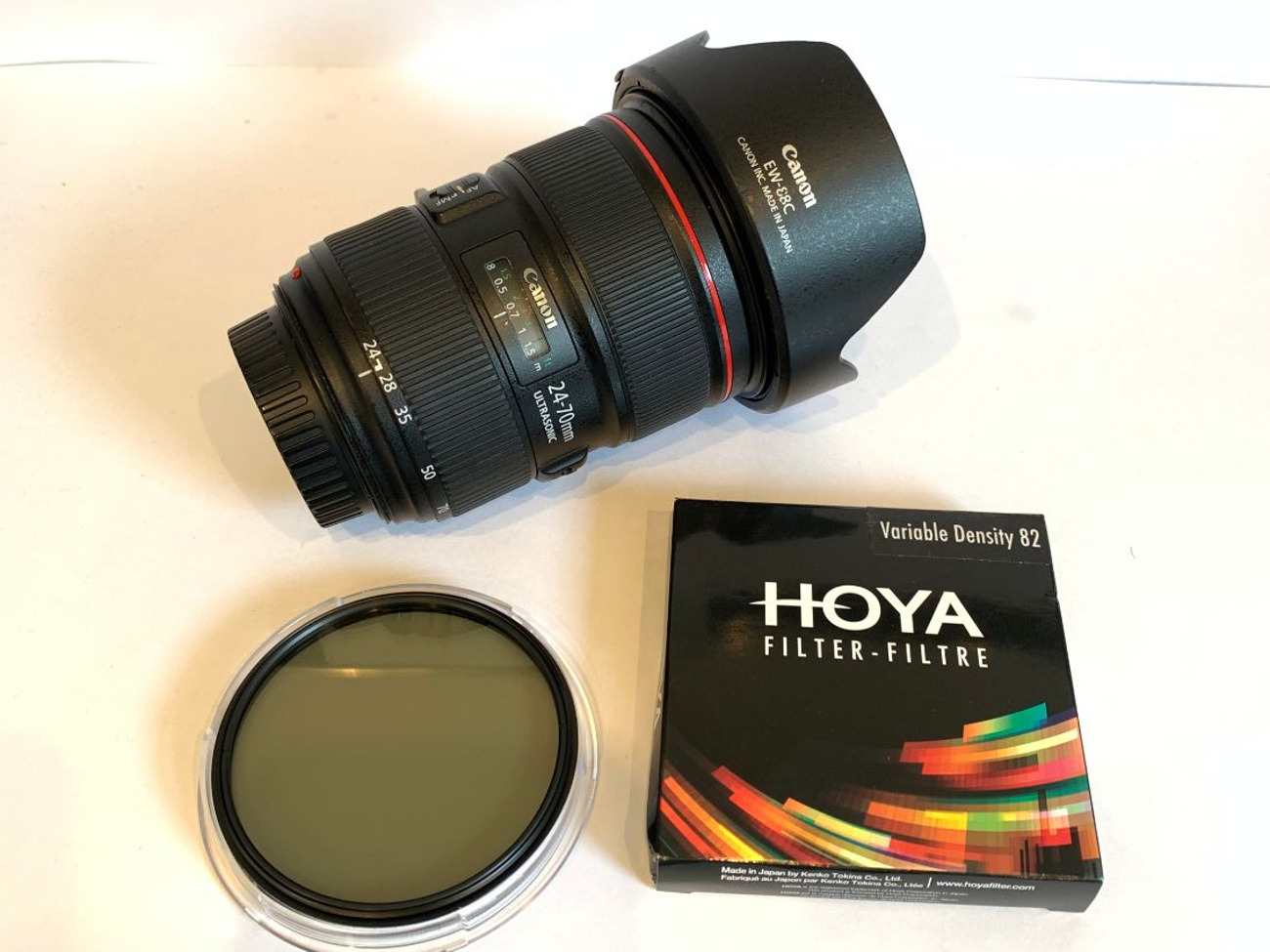Canon 24-70mm f/2.8 ii l camera lens ef variable density filter