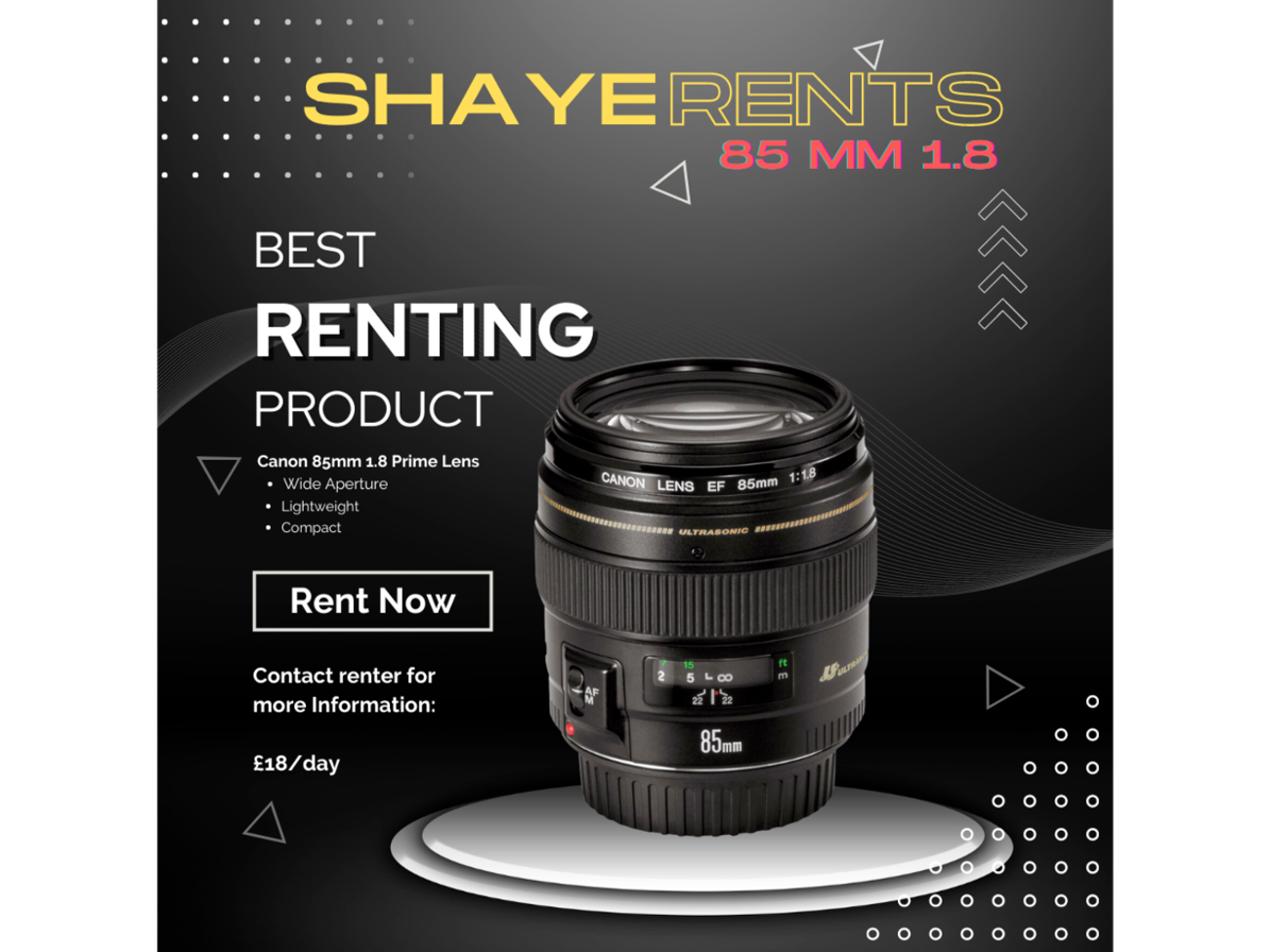 Canon ef 85mm f/1.8 usm medium telephoto lens - fixed prime
