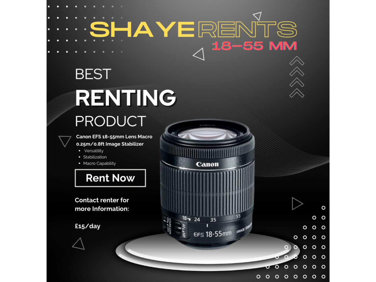 Canon ef-s 18-55mm camera lens - macro 0.25m/0.8ft 