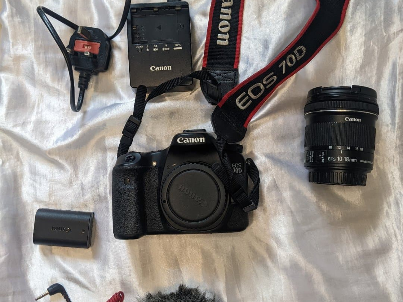 Canon eos 70d and 10-18mm wide angle lens filming kit
