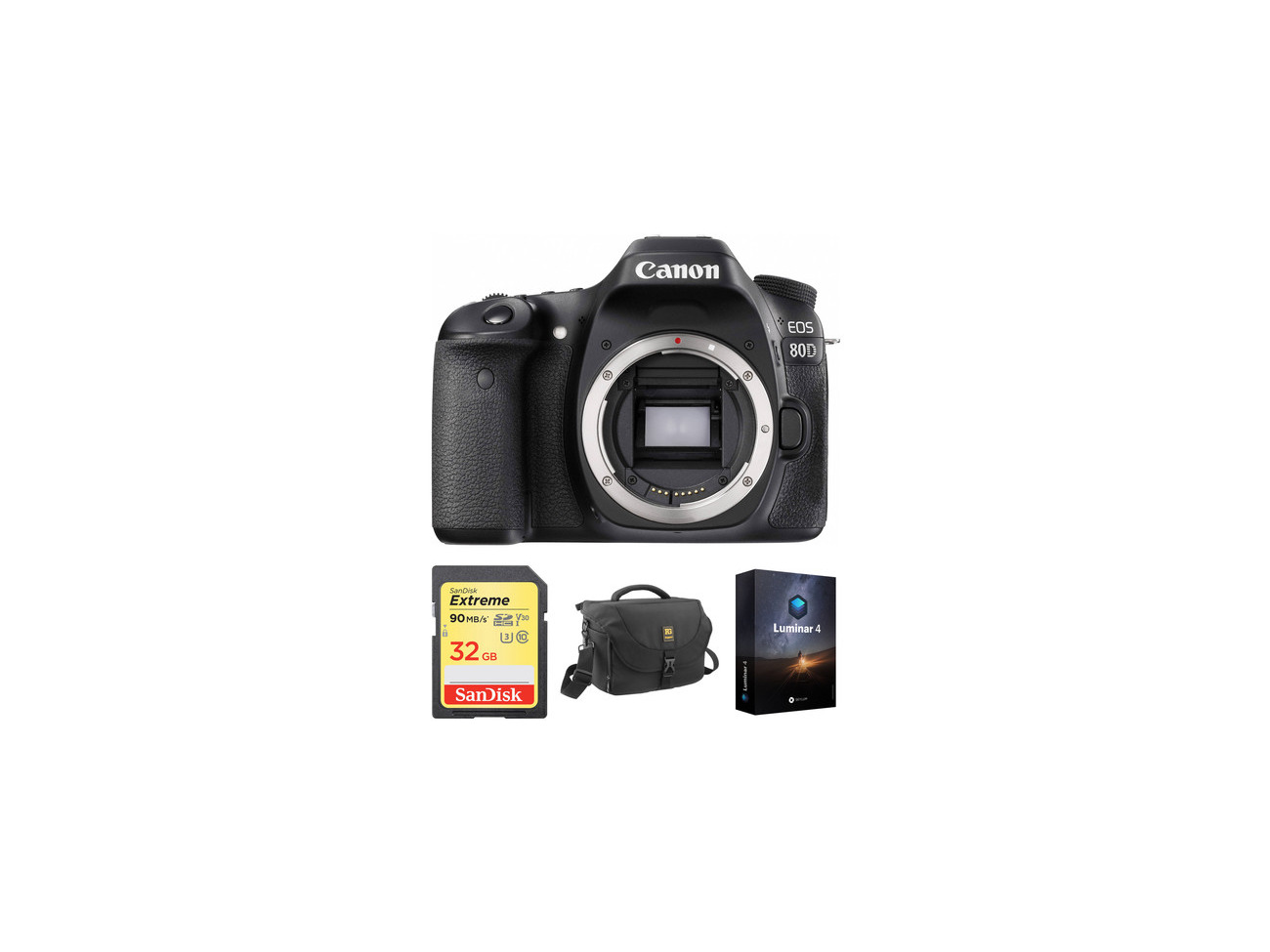 Canon eos 80d dslr camera body with accessory kit