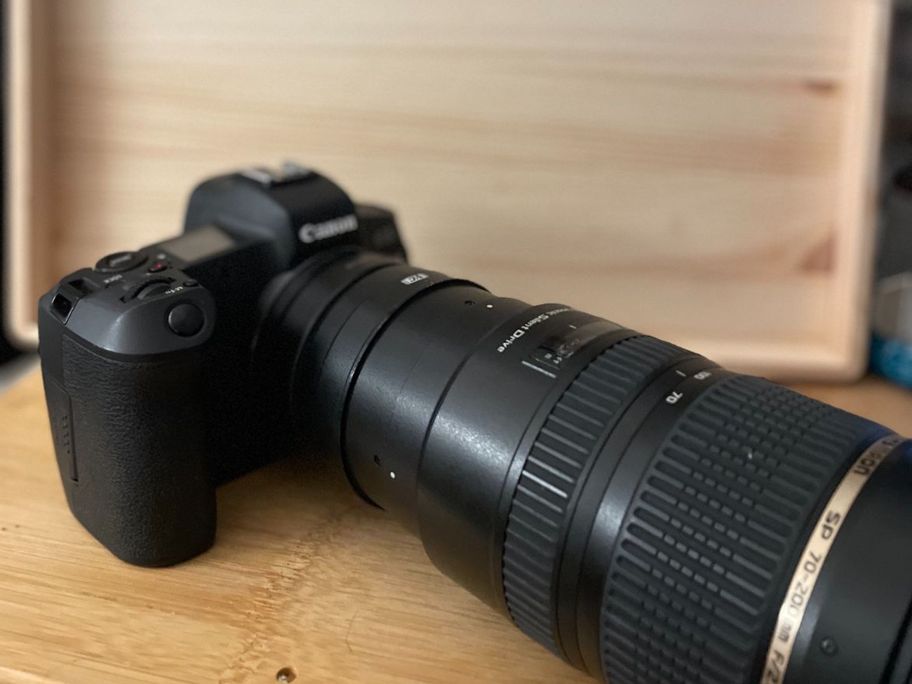 Canon eos r camera with tamron 70-200mm 2.8 lens
