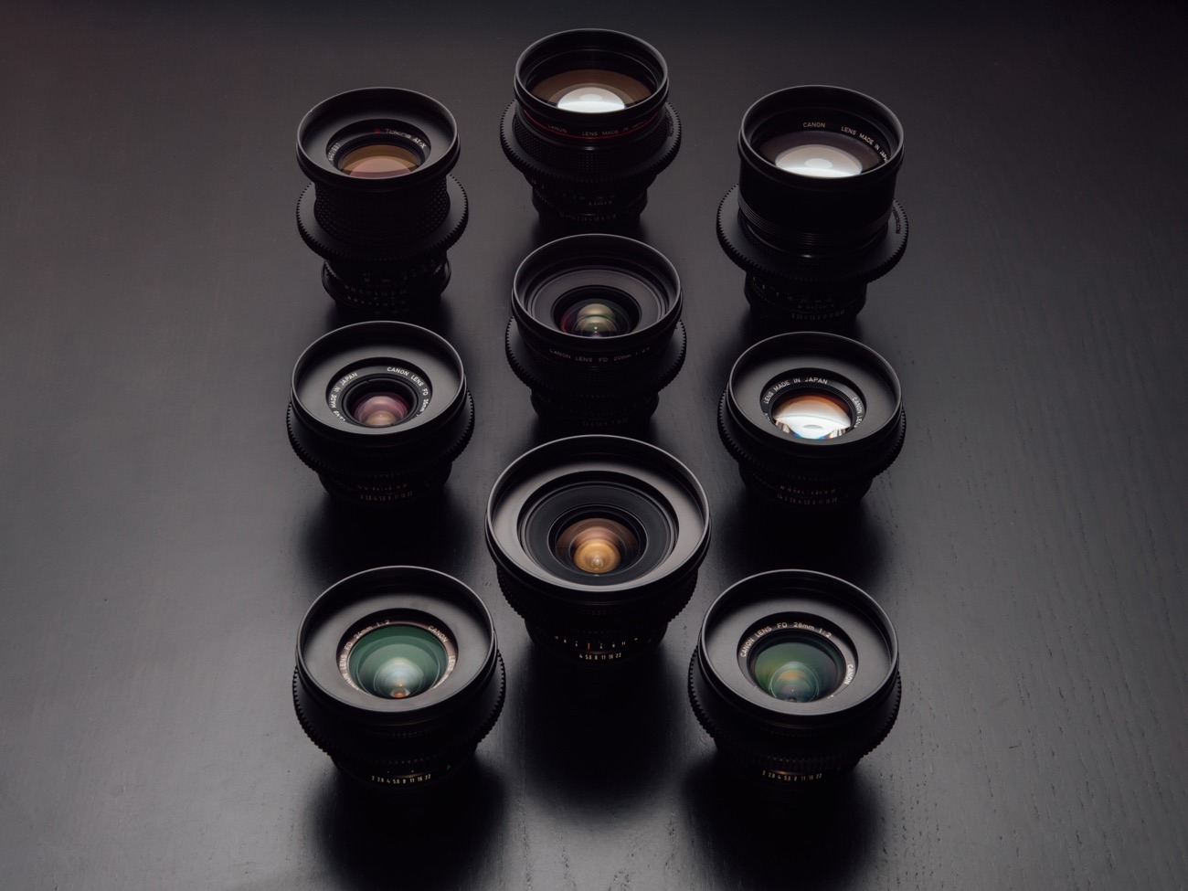 10x canon fd cine-modded lens set - ef mount