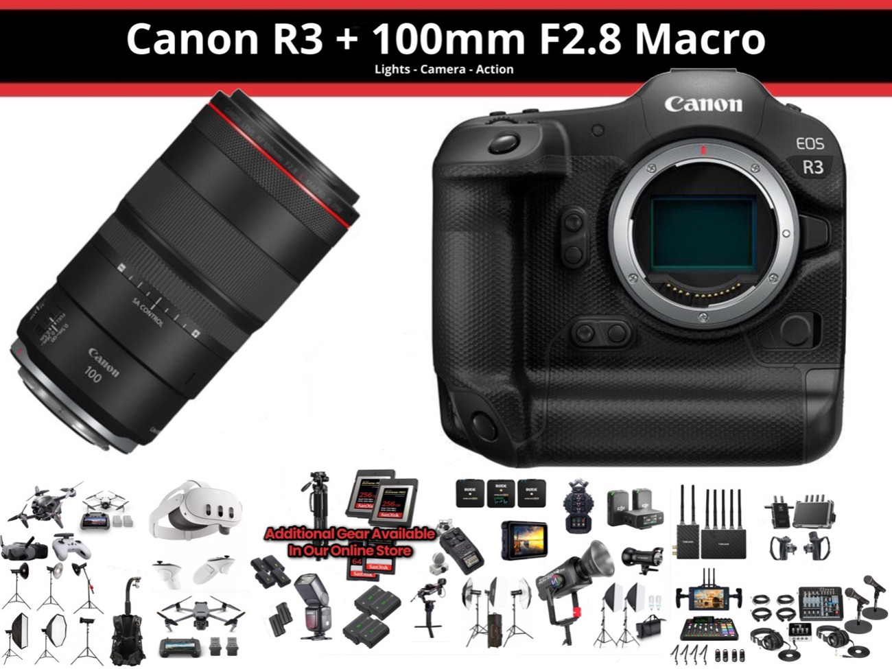 Canon r3 + rf 100mm f2.8 macro