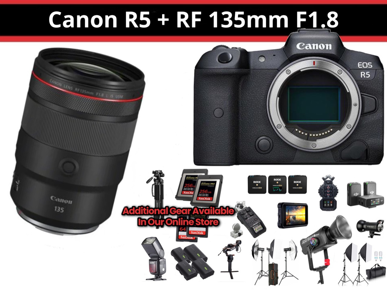 Canon r5 +  rf 135mm f1.8