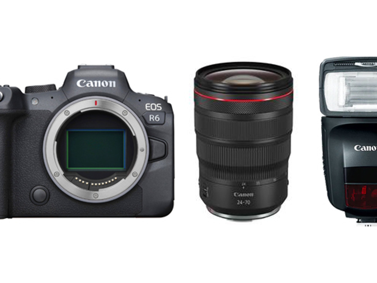 Canon r6 kit with rf 24-70 & speedlight 470ex-ai