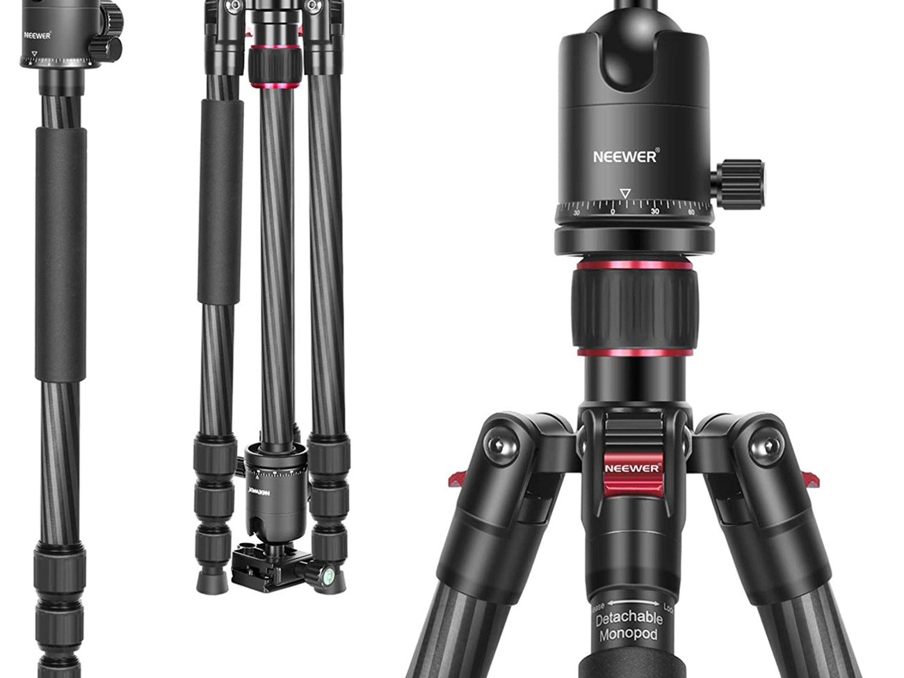 Carbon fiber camera tripod