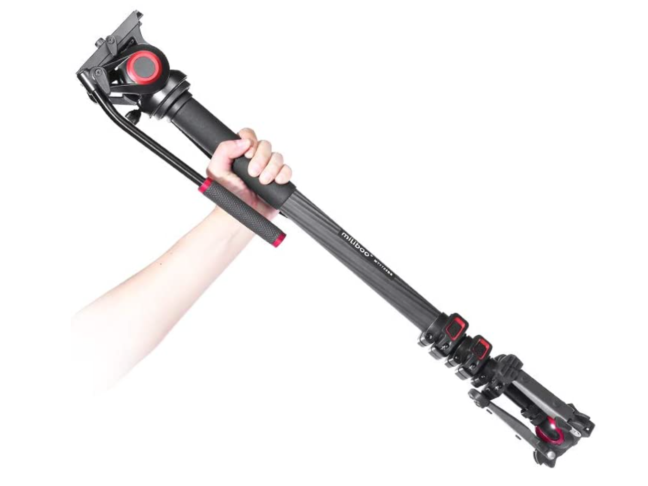 Carbon fiber fluid head camera monopod 