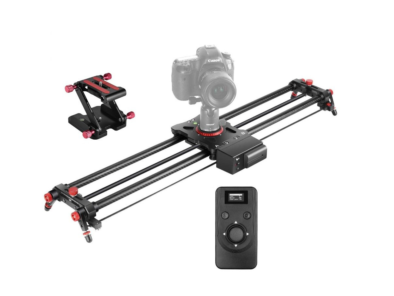 Carbon slider 800mm - motorized camera slider, + z folding plate 