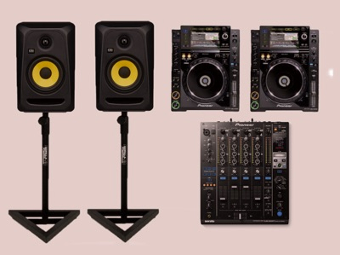 Cdjs - mixer - speakers - full dj set pioneer