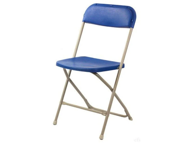 Chair folding stackable - blue