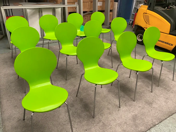 Chairs in lime green x12