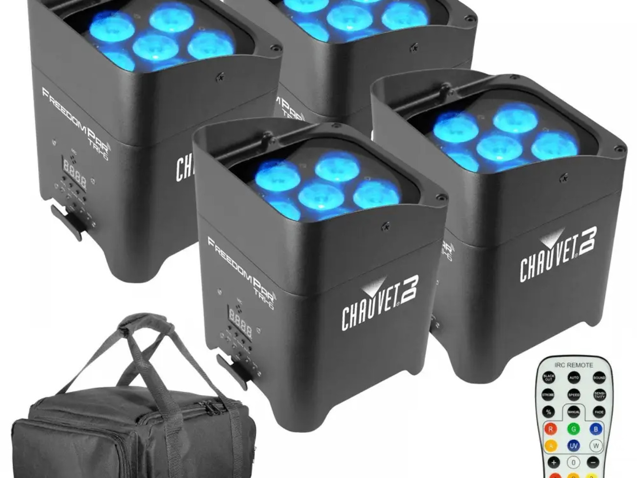 Chauvet freedom par tri-6 wireless uplights (pack of 4)