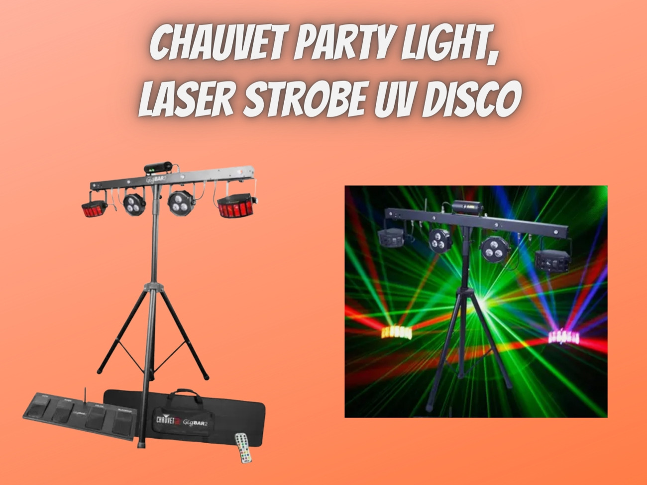 Chauvet gigbar2 party light, lighting, laser strobe uv disco