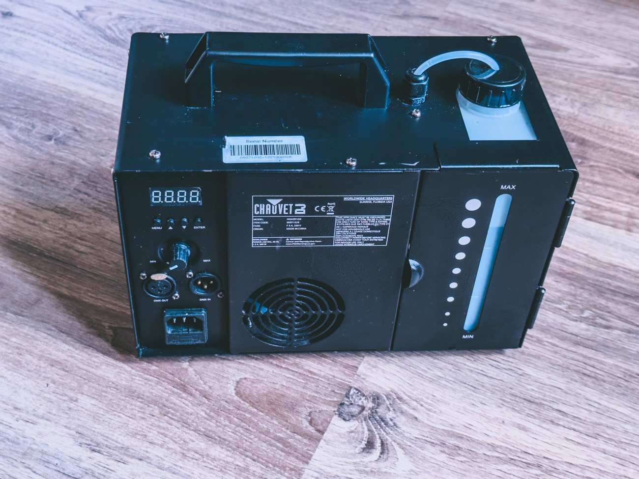Chauvet hurricane 1dx haze machine + low res thick fluid
