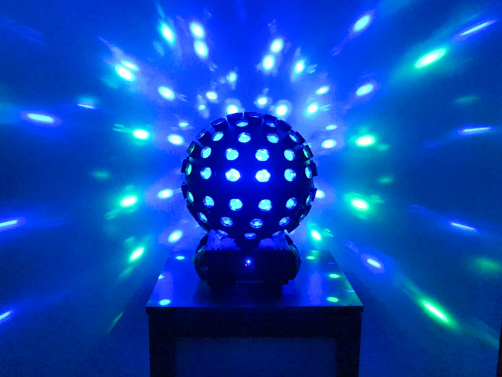 Chauvet rotosphere q3 mirrorball effect led disco lights for parties, birthdays