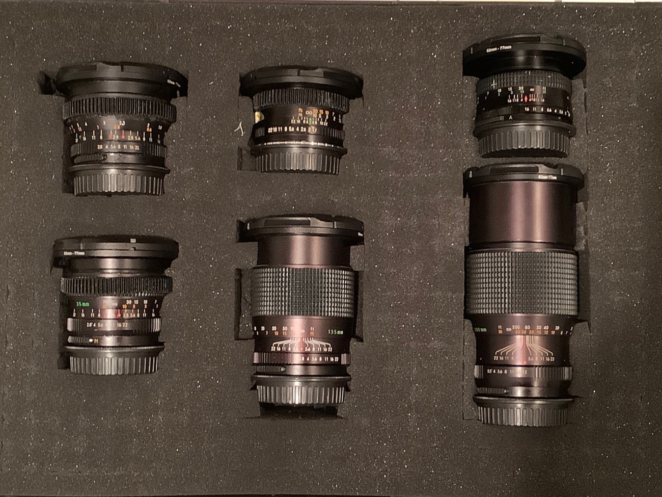 Chinon vintage prime lens set declicked (ef mounts)