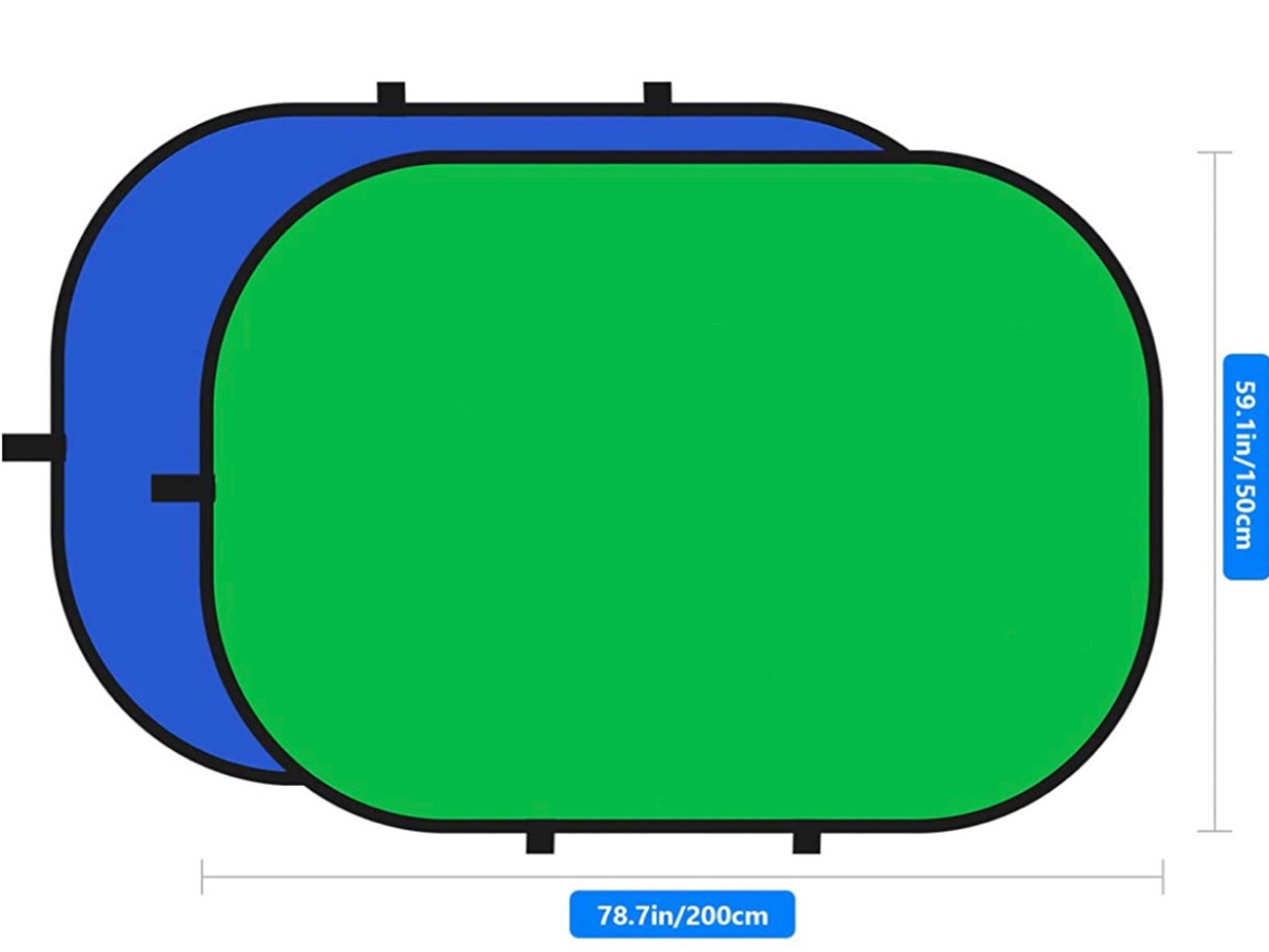 Chromakey green/ blue collapsible backdrop 5'x7'/150×200 cm