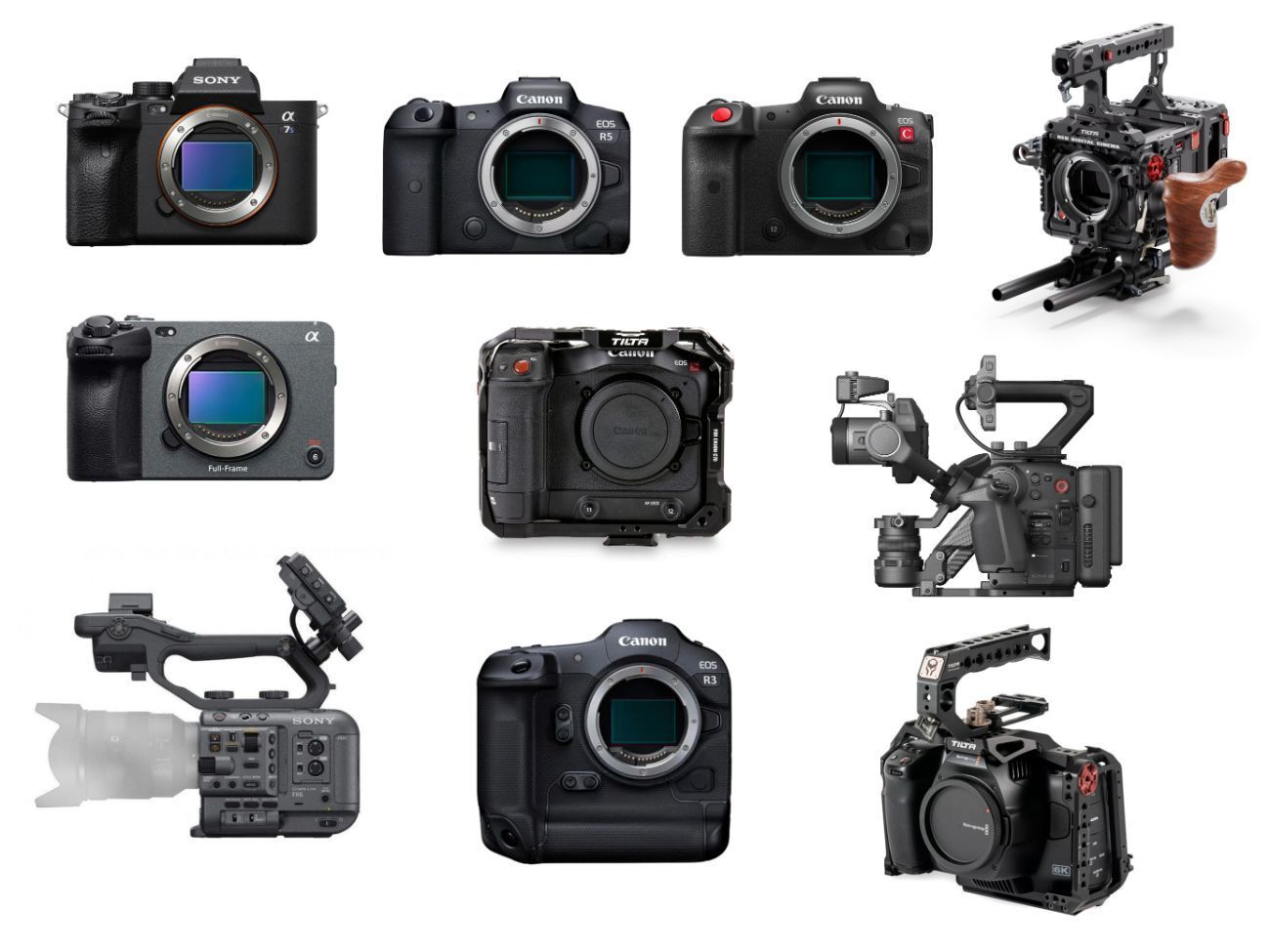 Cine cinema film cameras, sony, red, bmpcc, canon, rig, lenses