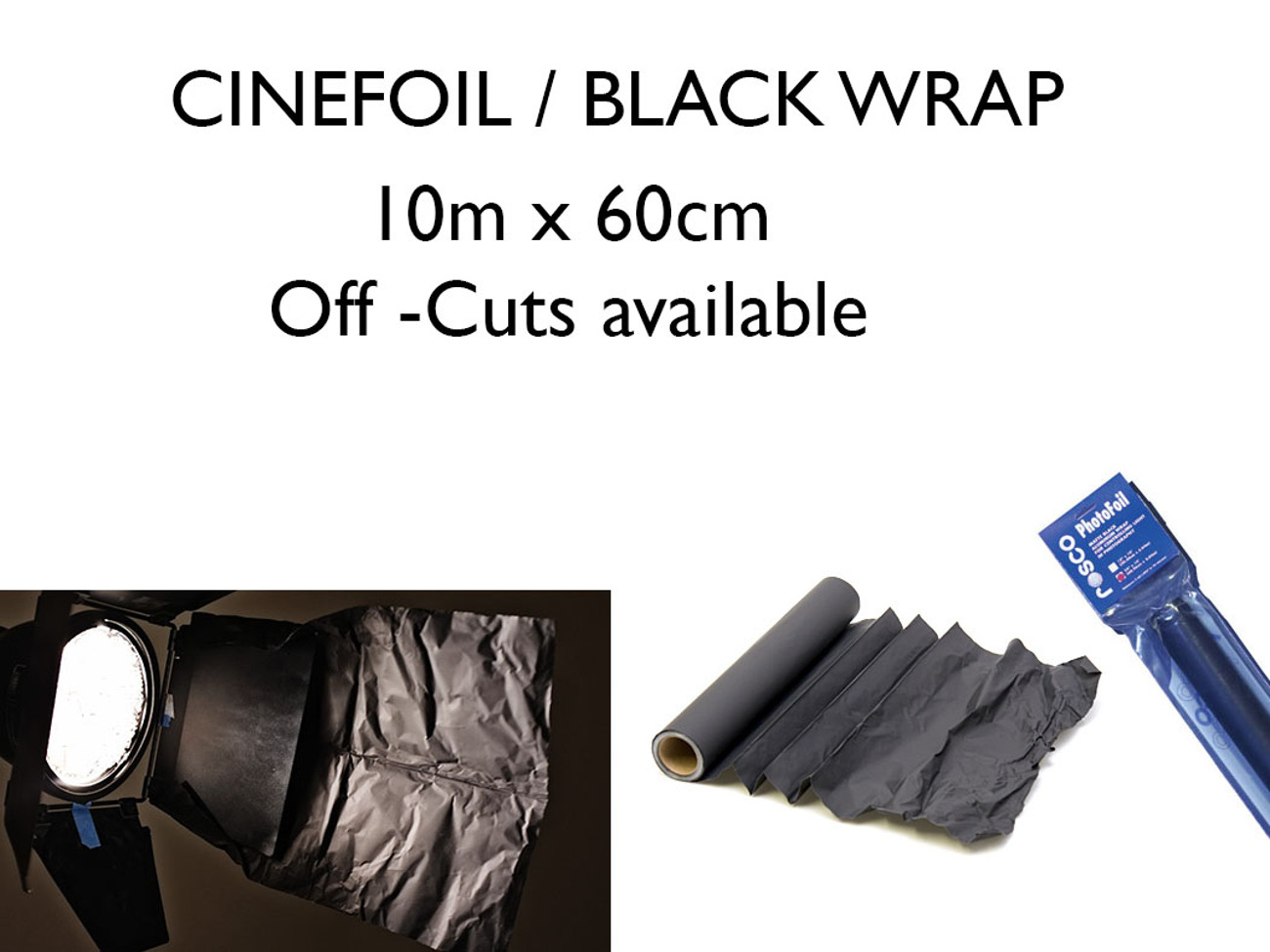 Cinefoil 1m cuts, pre used cuts, lighting 
