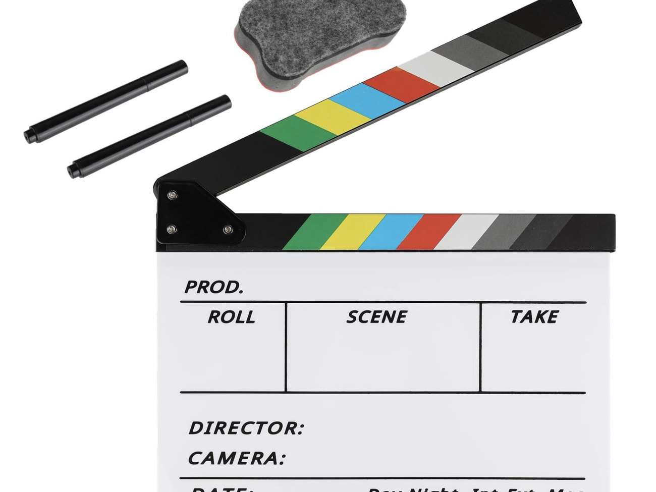 Clapperboard + 2x markers