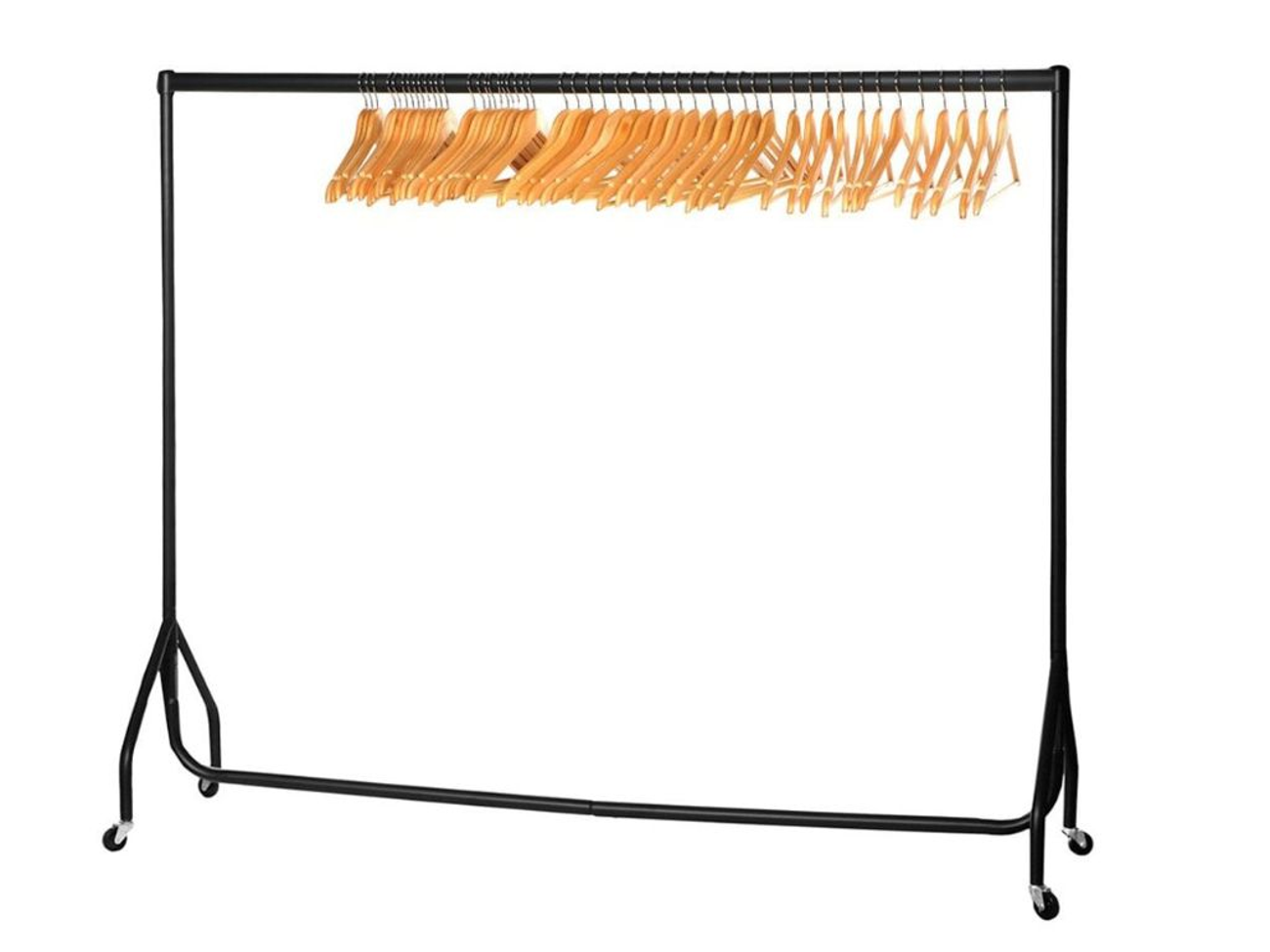 6ft clothing rail + 20 hangers - cloakroom/fashion/coat rack