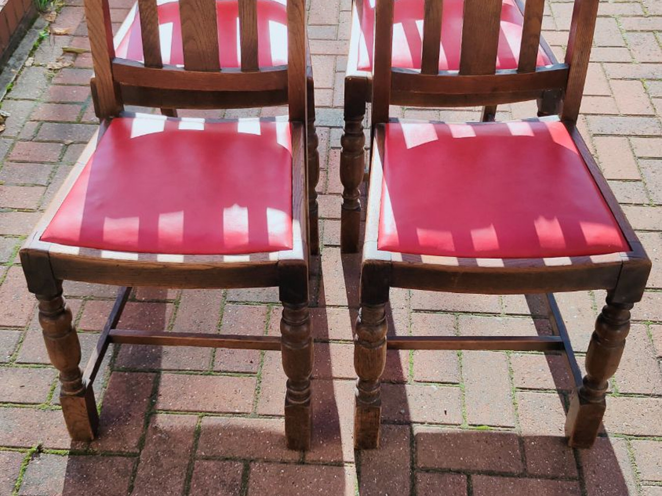Collection of 4 antique oak chairs