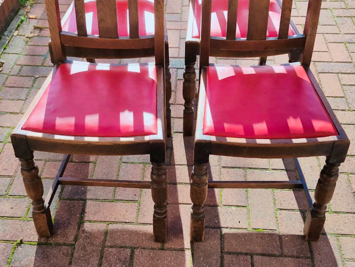 Collection of 4 antique oak chairs