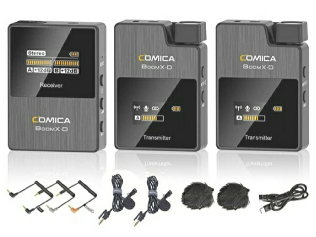Comica boom x-d dual mic single receiver