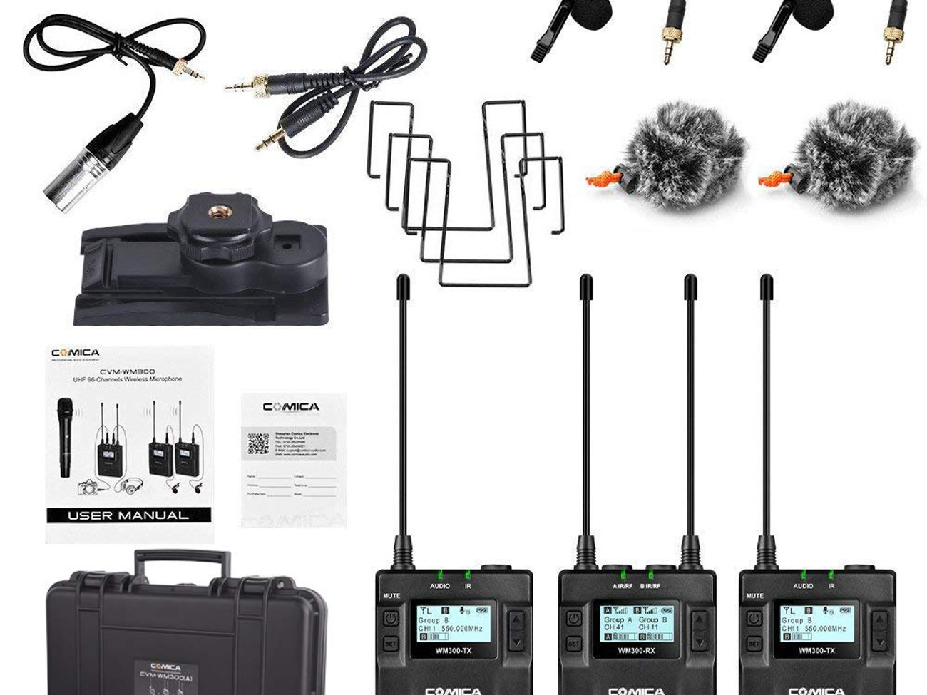 Comica cvm-wm300(a) 96-channel zinc alloy uhf rechargeable w