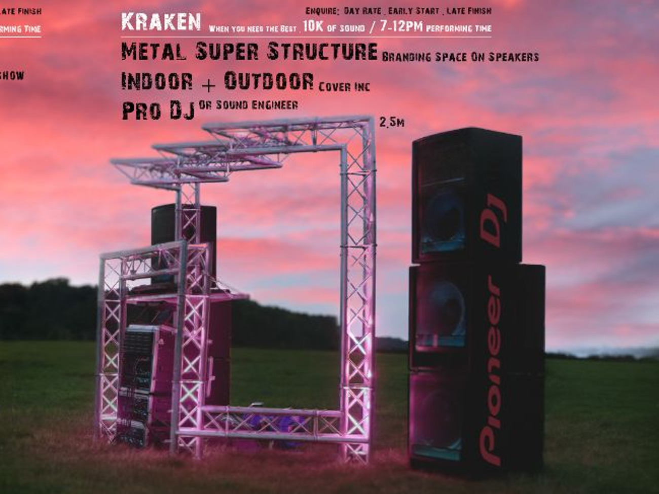 Complete pa sound system 8k rms/16k peak-festival/band/rave- the kraken