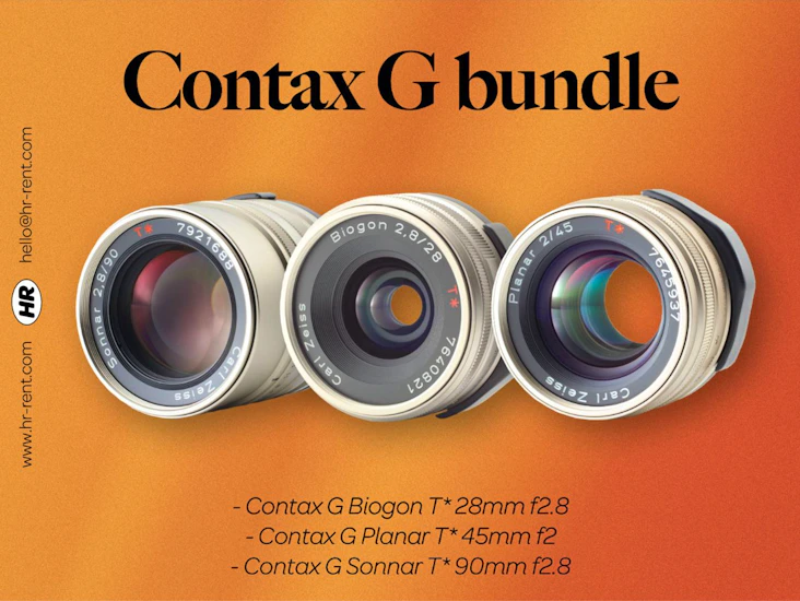 Contax 28mm f2.8 + 45mm f2 + 90mm f2.8 lens (contax g2)