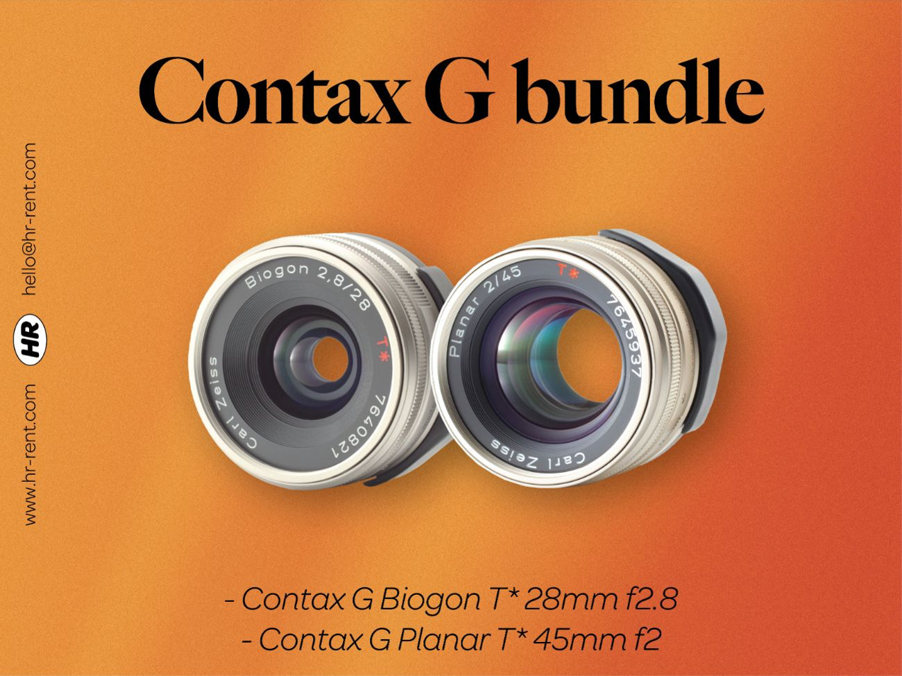 Contax 28mm f2.8 + 45mm f2 lens (contax g2 28mm + 45mm)
