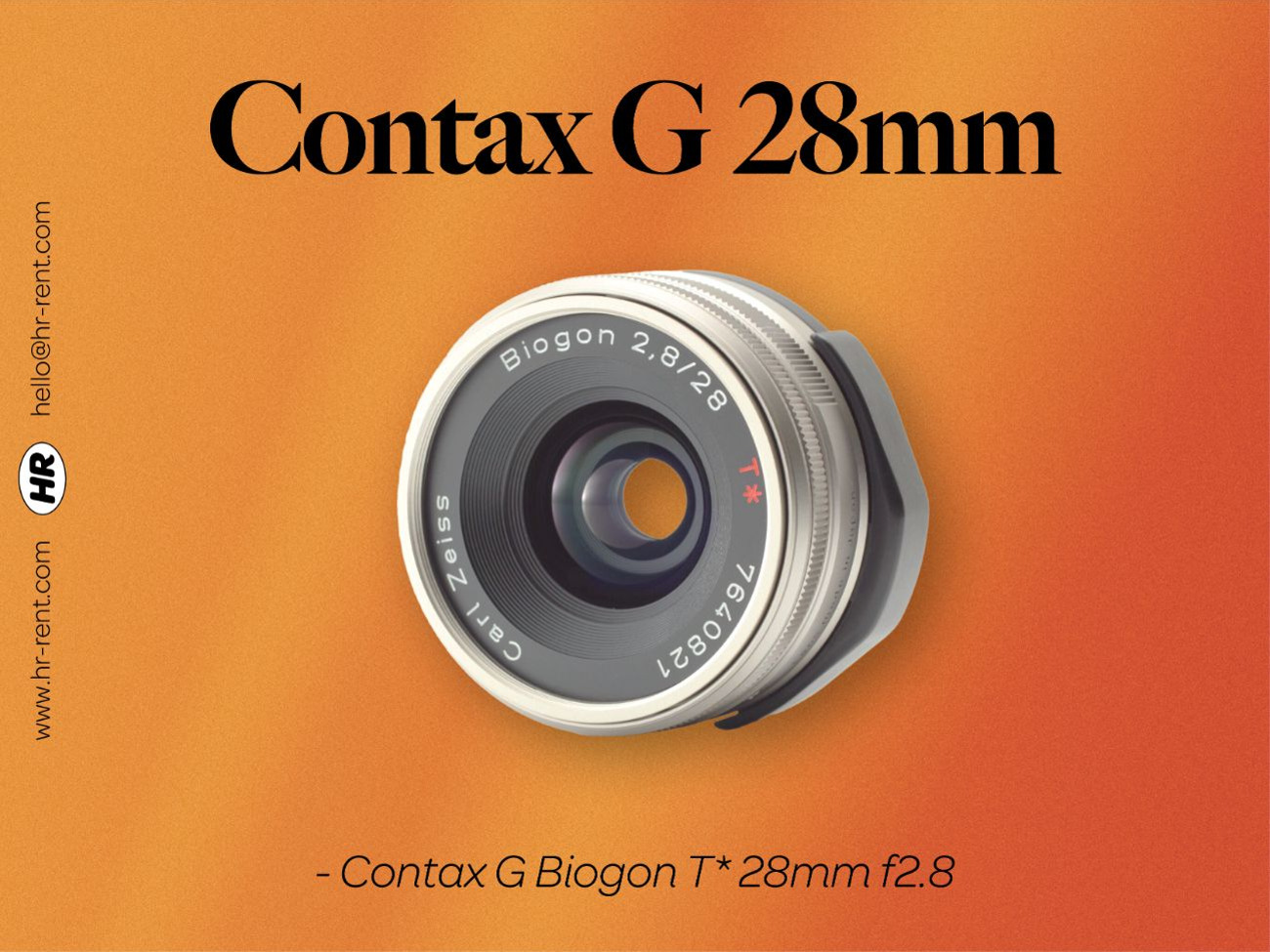 Rent Contax 28mm f2.8 lens (Contax G2 28mm) from HR Rent
