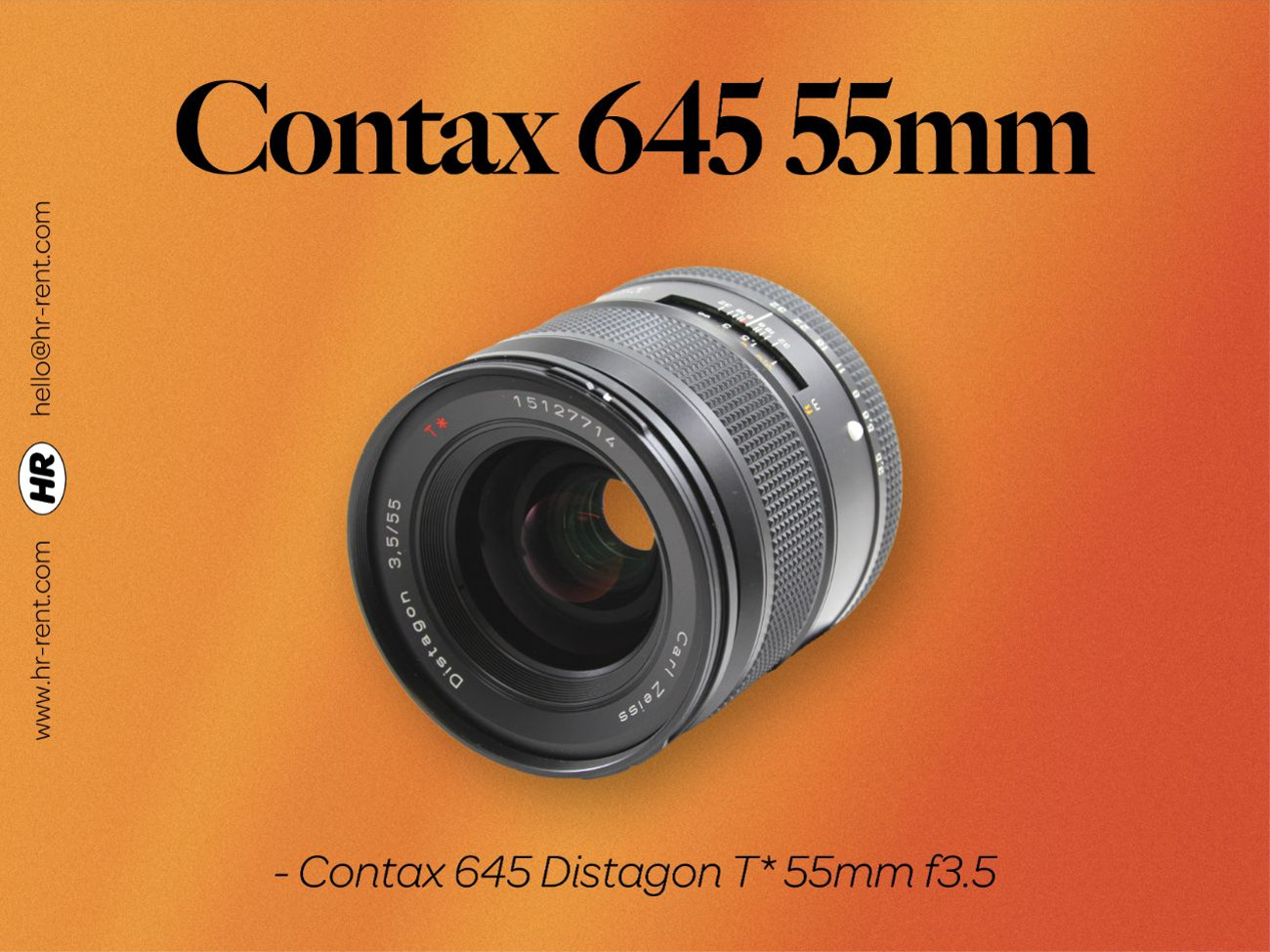 Rent Contax 645 55mm f3.5 lens from HR Rent, Barnsbury, Islington for  £21.43 - 30/day