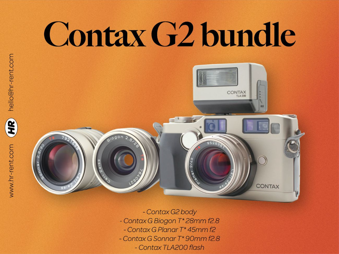 CONTAX G2 28mm F2.8 45mm F2 Rangefinder Film Camera From Japan