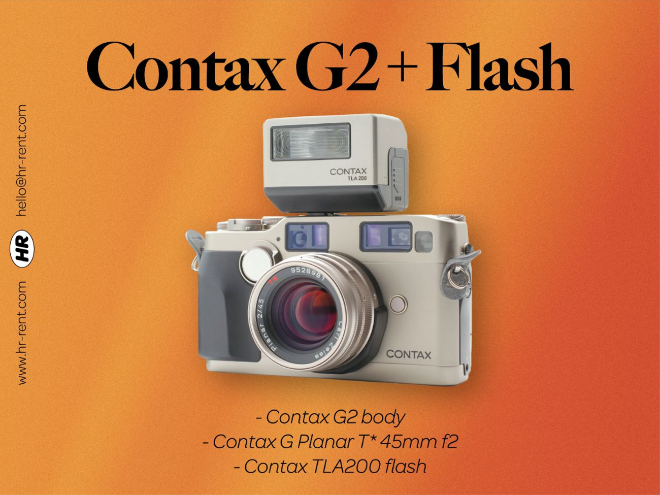 Contax g2 body + 45mm f2 + tla200 / tla 200 flash