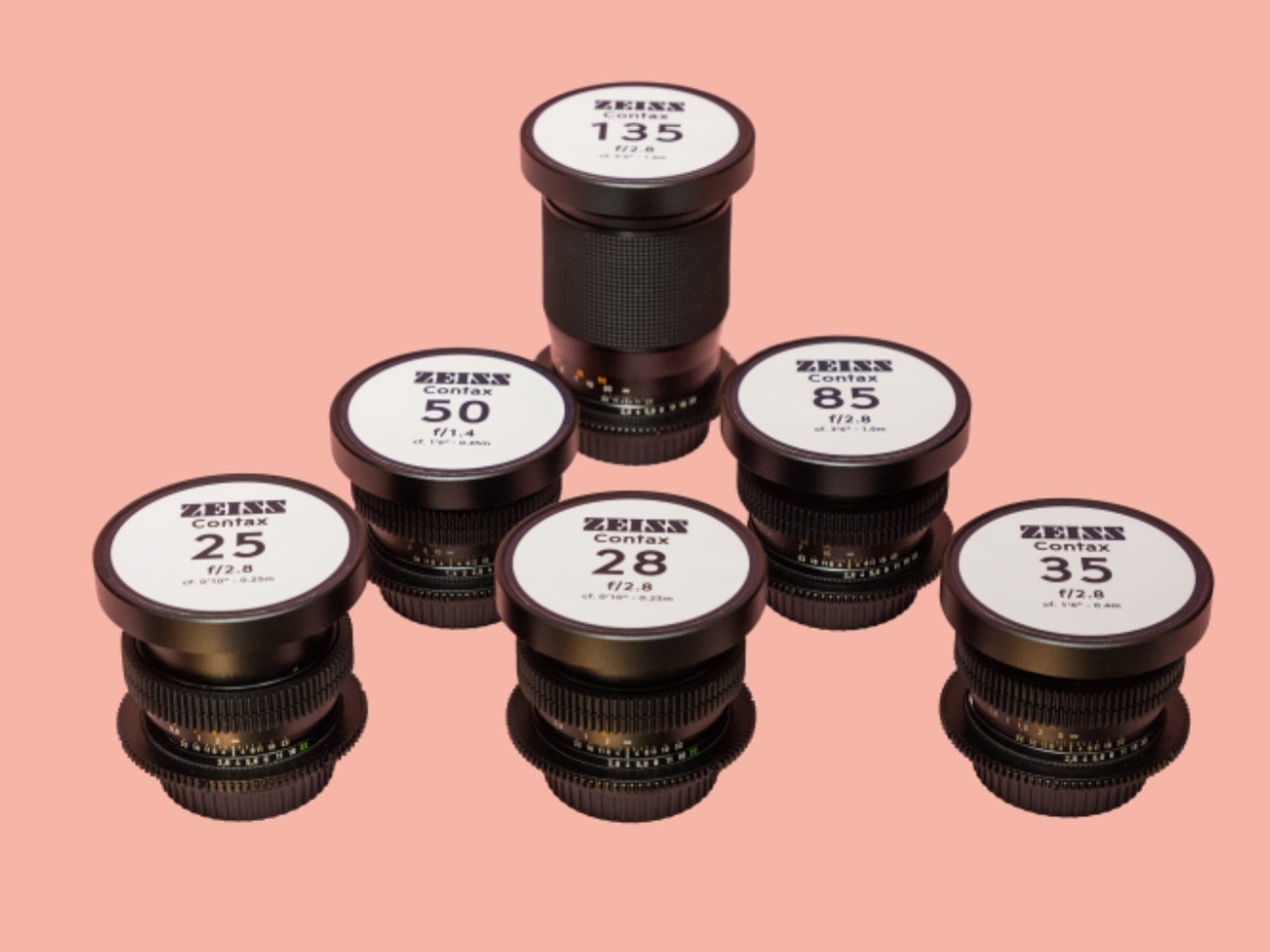 Contax zeiss vintage prime lens set - ef mount cinevised