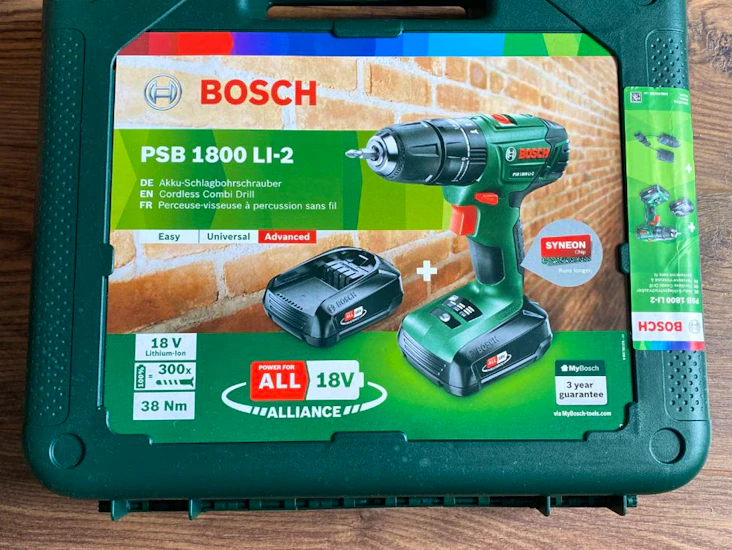 Cordless bosch impact power drill with drill bits