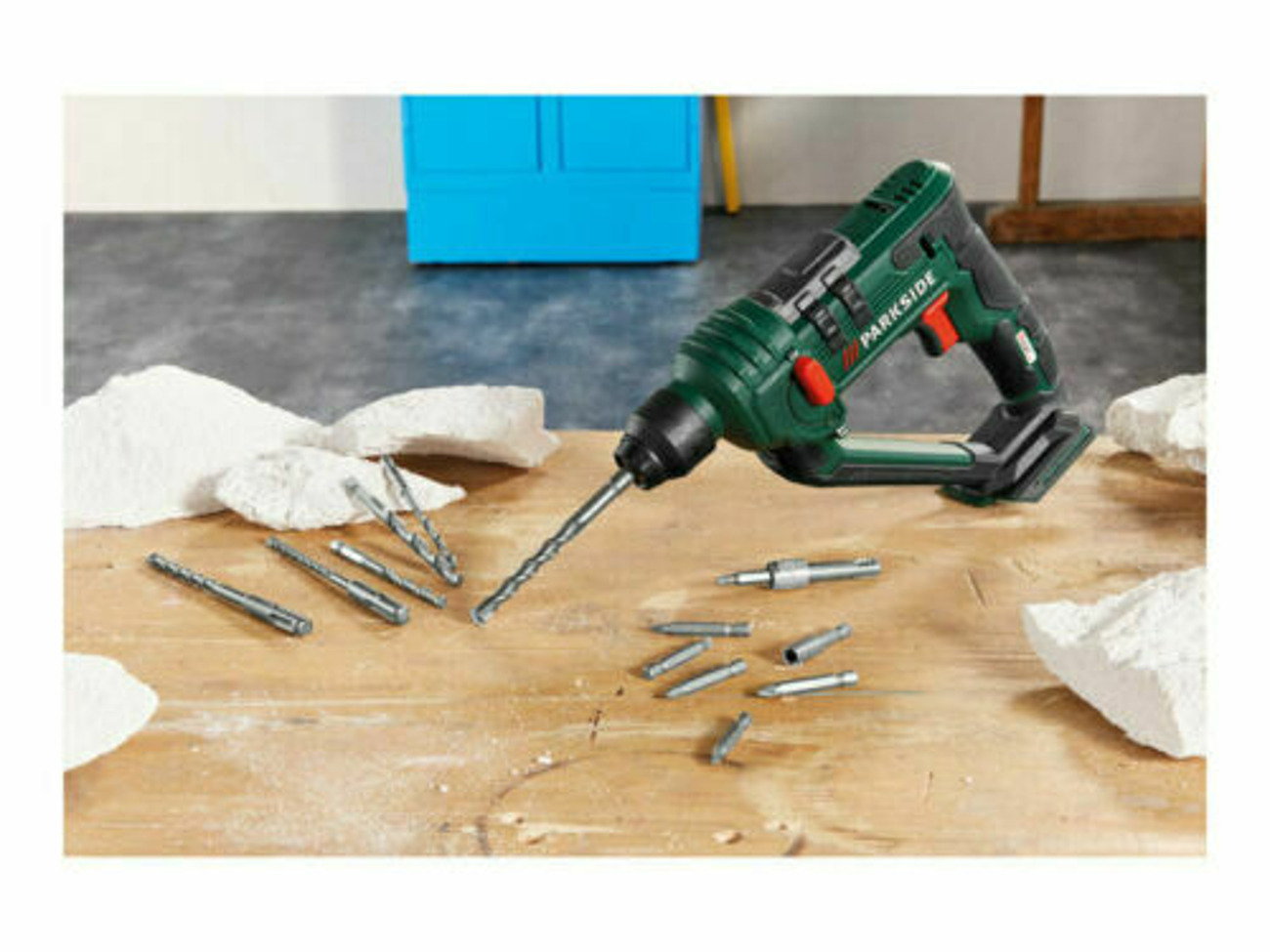 Cordless hammer drill sds with battery and charger