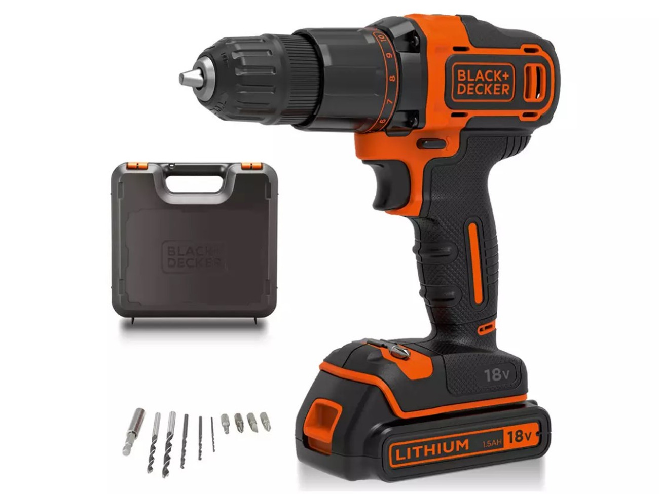 Cordless hammer drill with battery - 18v