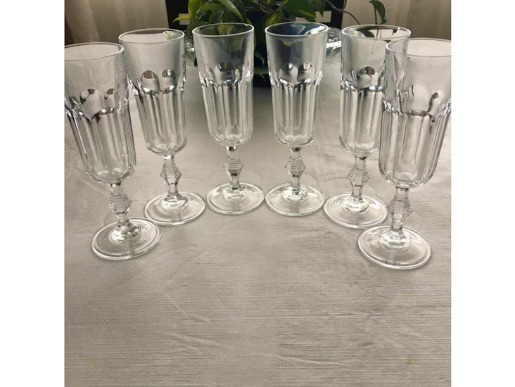 Crystal glass italy champagne flute 5 3/4 oz