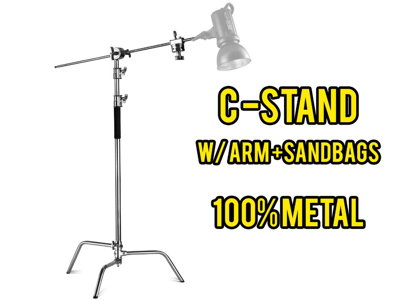 C-stand - full metal - neewer pro w/ arm + sandbags (nw3)