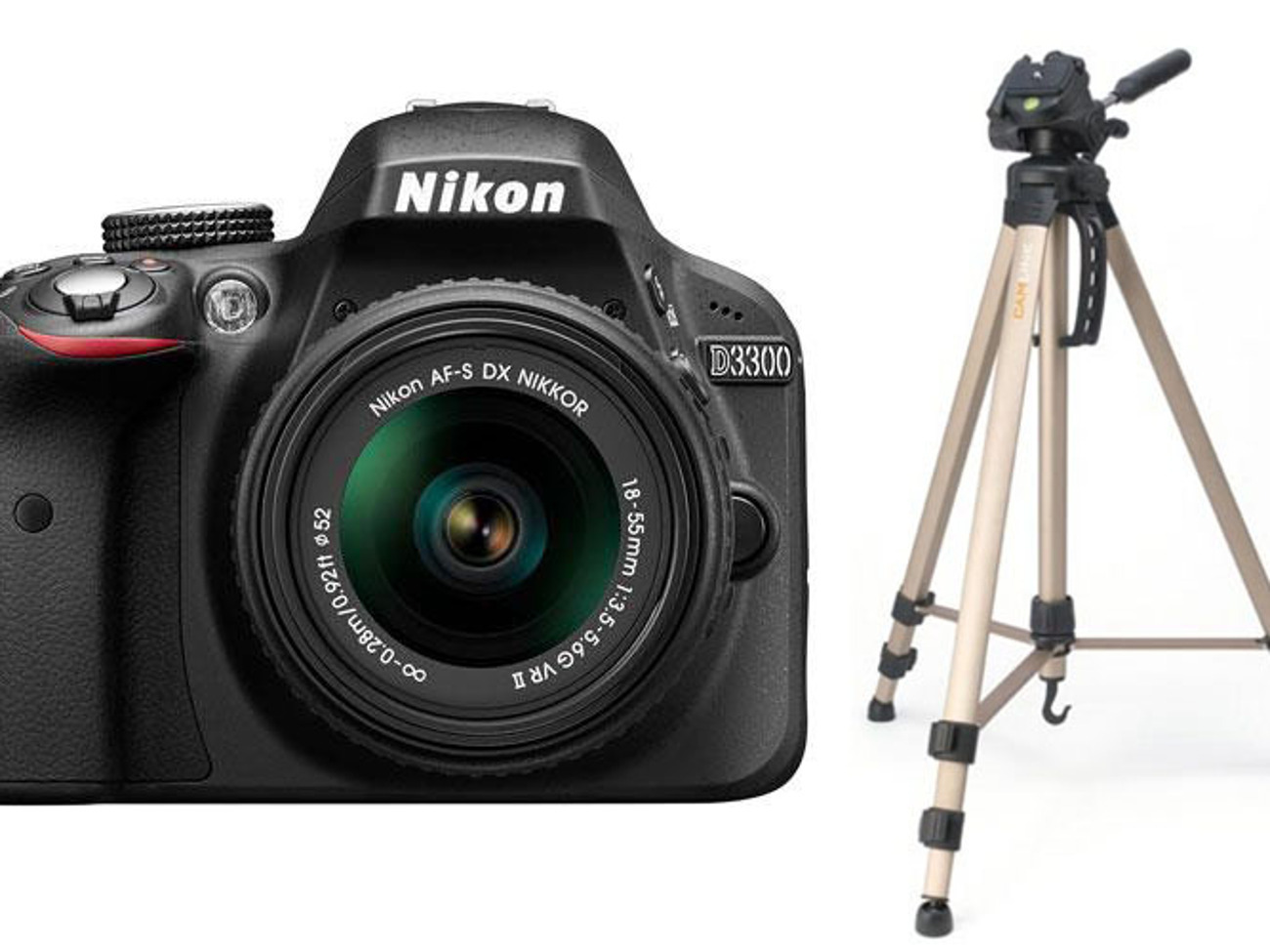D3300 + lens + tripod + card - great for vloggers