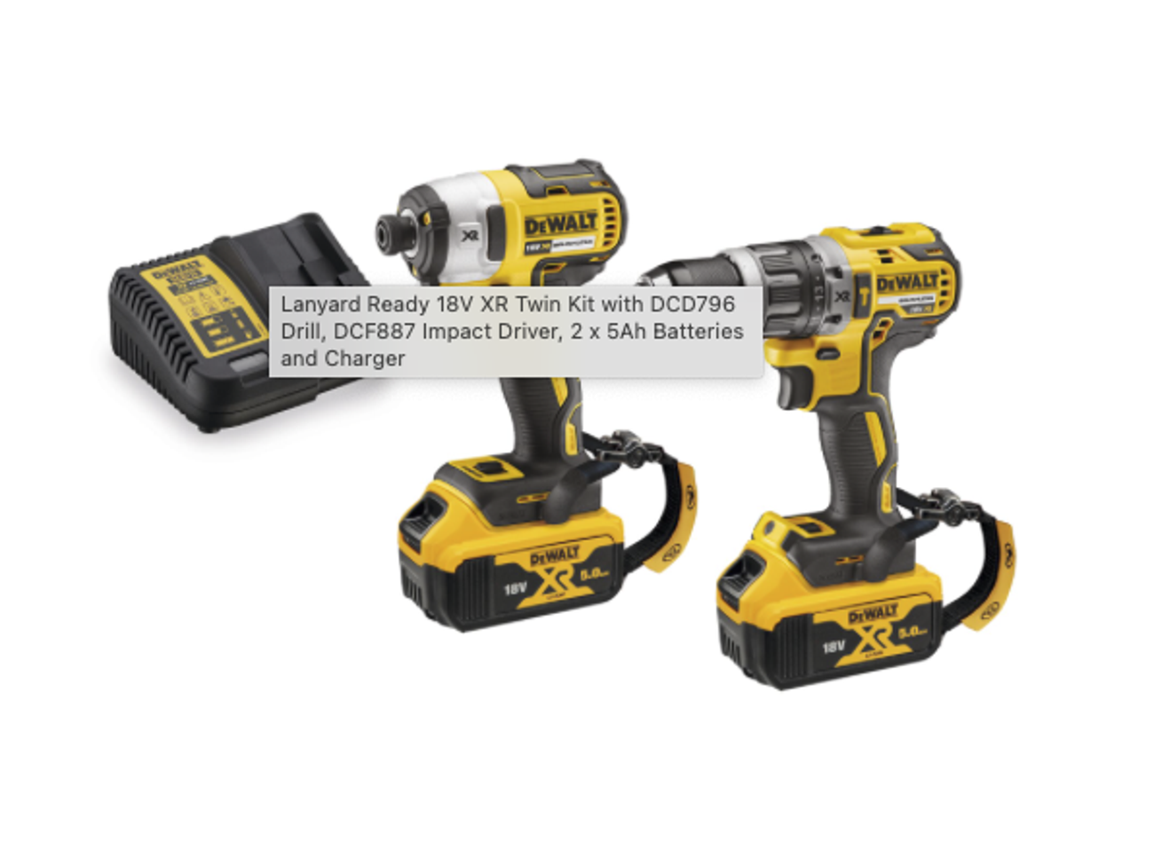 Dewalt drill and impact driver 18v xr brushless twin kit