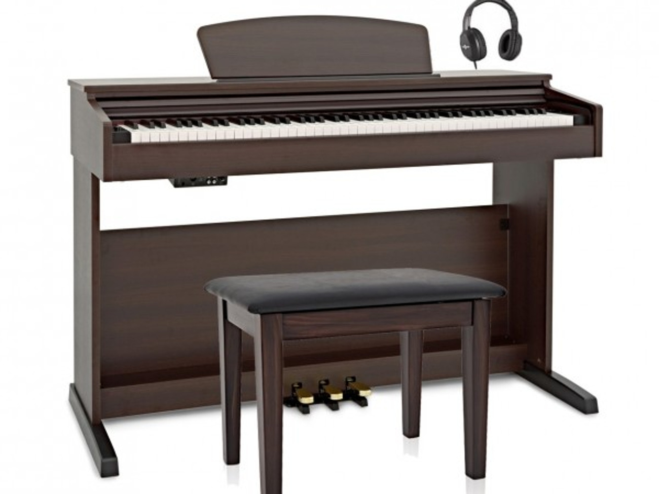Digital piano by gear4music + piano stool + headphones