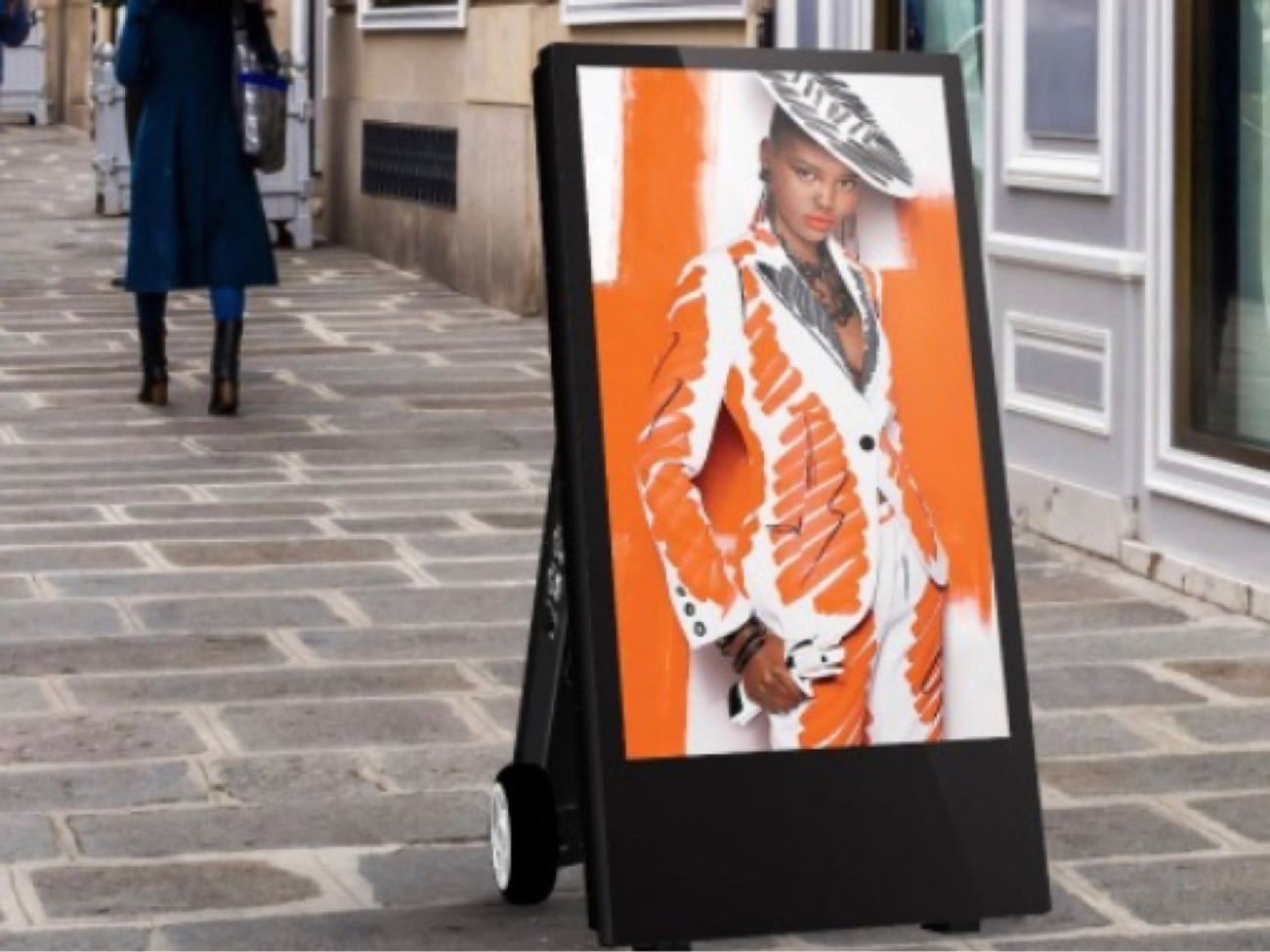 Battery powered digital signage a board